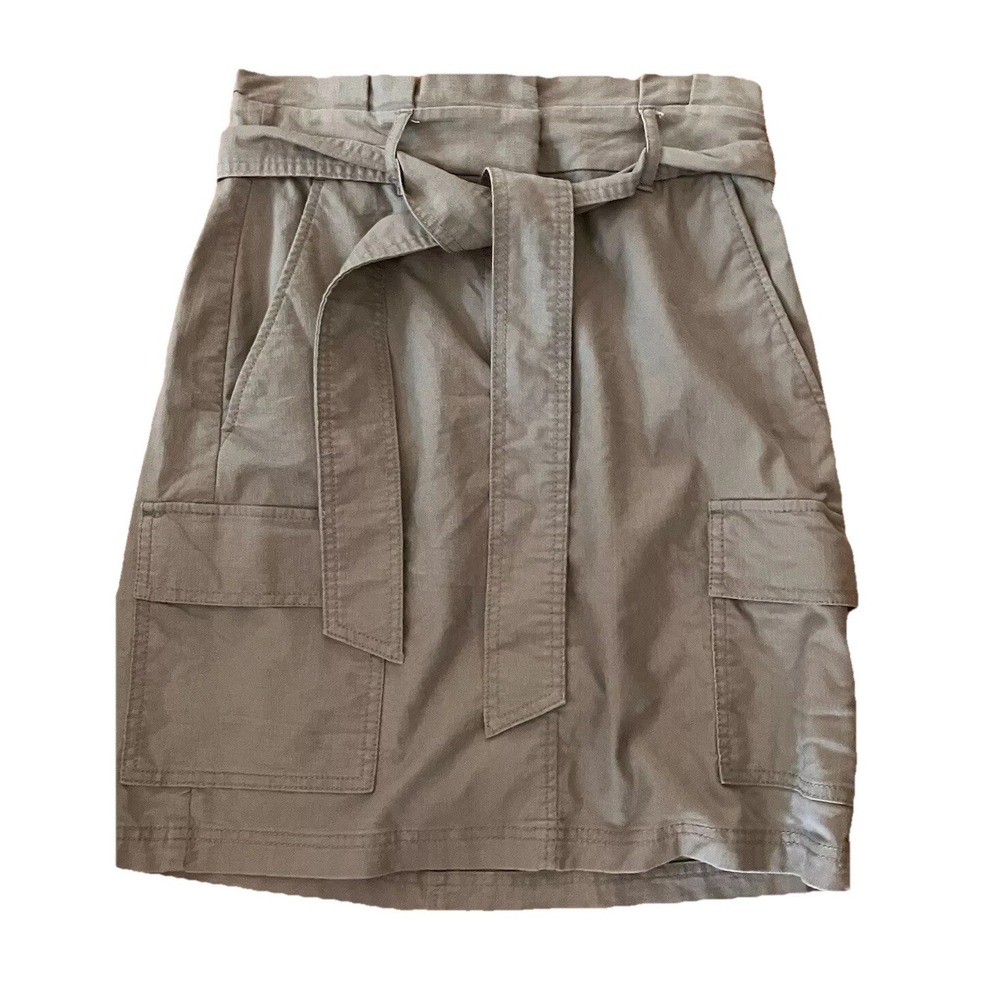 Y2k VTG LOFT Skirt Sz 0 Army Green Ann Taylor straight pockets Grannycore